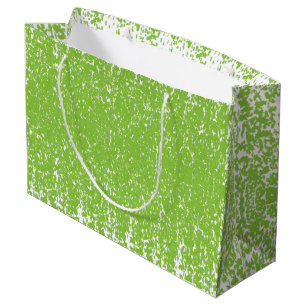 Grunge Lime Green Pattern - Summer Abstract Decor Large Gift Bag