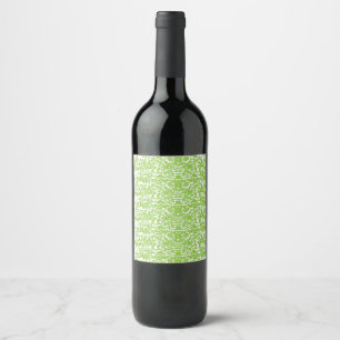 Grunge Lime Green Texture Wine Label