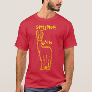 Grunge Llama Smiling Face T-Shirt