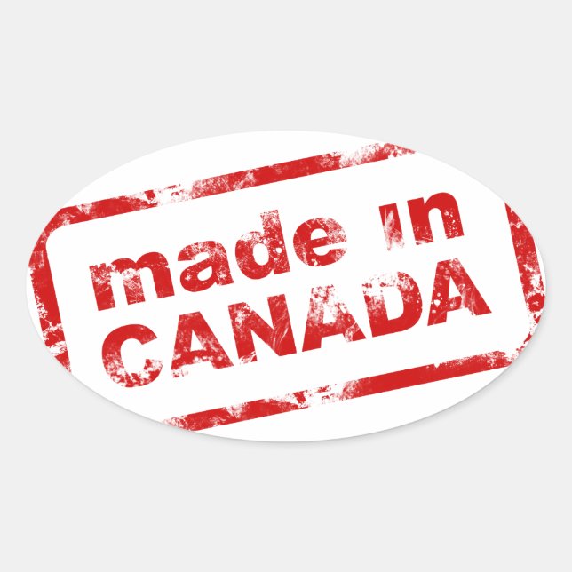Grunge Made In Canada - White Oval Sticker (Front)