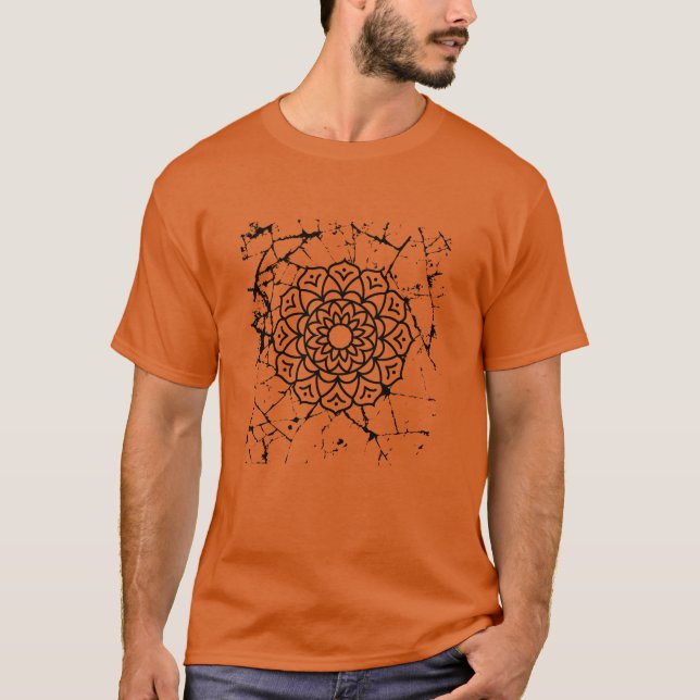 Grunge Mandalas Grey T-Shirt (Front)
