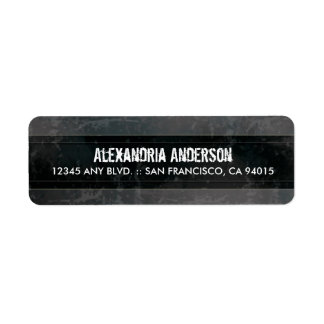 Grunge Marble Return Address Label (black)