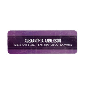Grunge Marble Return Address Label (purple)