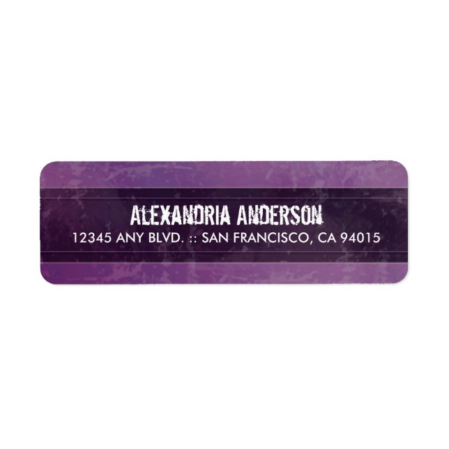 Grunge Marble Return Address Label (purple) (Front)