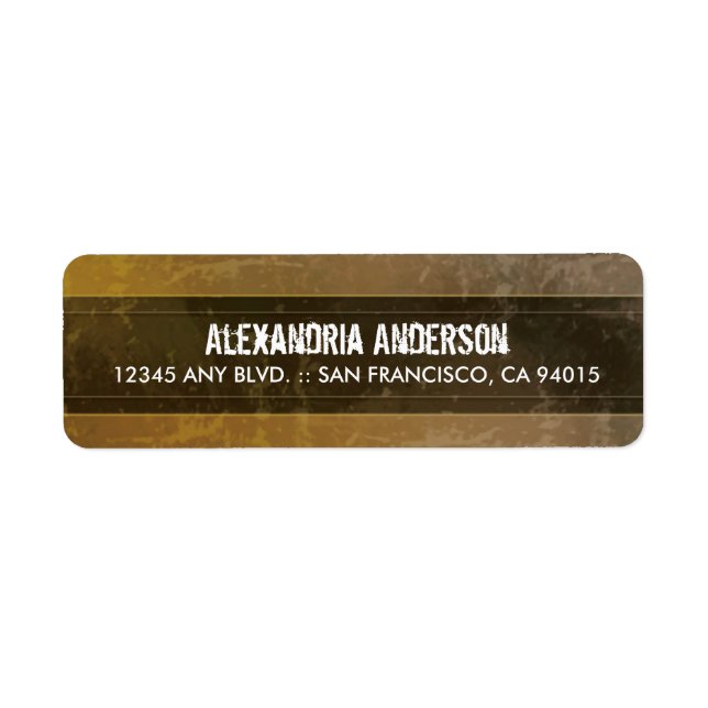 Grunge Marble Return Address Label (sepia) (Front)