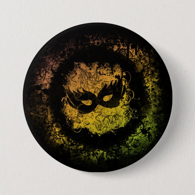 Grunge Mardi Gras 7.5 Cm Round Badge (Front)