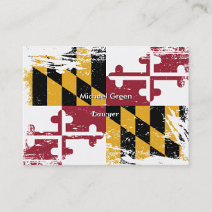 Grunge Maryland Flag Business Card