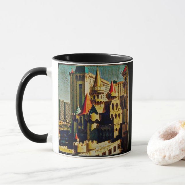 Grunge Mediaeval Castle Mug (With Donut)