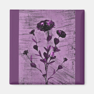 Grunge Mediaeval Flower Art Magnet