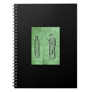 Grunge Mediaeval Statues Spiral Notebook