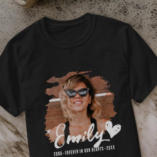 Grunge Memorial Forever in our Hearts Custom Photo T-Shirt
