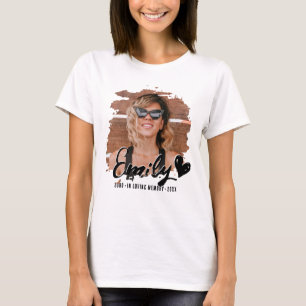 Grunge Memorial In Loving Memory Custom Photo T-Shirt