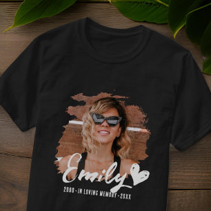 Grunge Memorial In Loving Memory Custom Photo T-Shirt