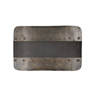 Grunge metal background bath mat