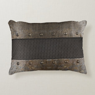 Grunge metal background decorative cushion