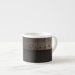 Grunge metal background espresso cup