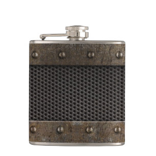 Grunge metal background hip flask