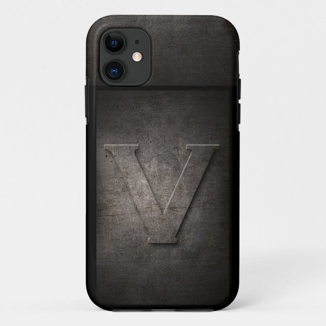 Grunge Metal Monogram Iphone Case (Back)
