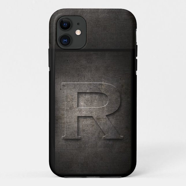 Grunge Metal Monogram Iphone Case (Back)