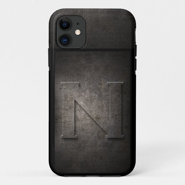 Grunge Metal Monogram Iphone Case (Back)