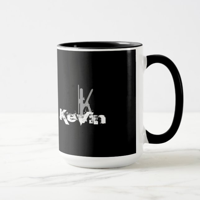 Grunge Monogrammed Mug (Right)