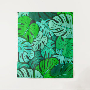 Grunge Monstera Leaves No. 2 Large Tapestry