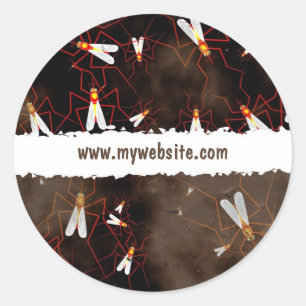 Grunge Mosquitoes Classic Round Sticker