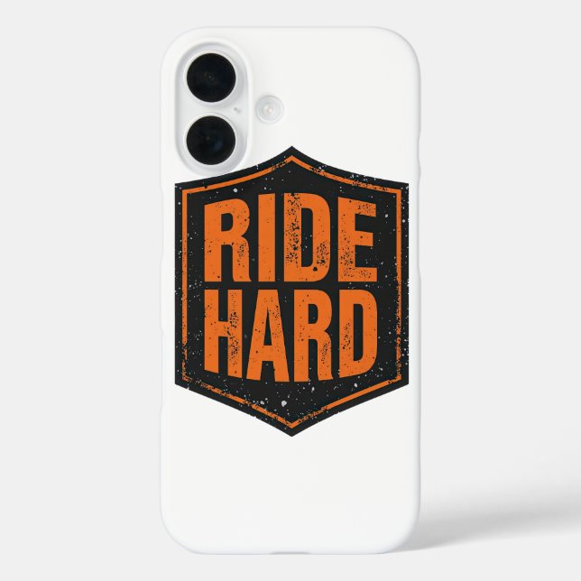 Grunge Motorcycle "Ride Hard" Shield Case-Mate iPhone Case (Back)