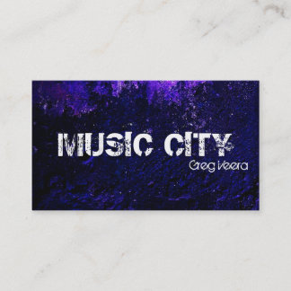Grunge Music Business Card - Blue Purple Texture