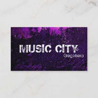 Grunge Music Business Card - Pink Purple Texture