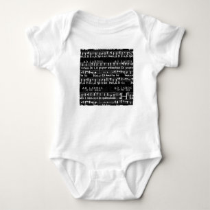 grunge music notes baby bodysuit
