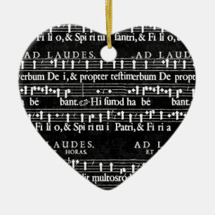 grunge music notes ceramic tree decoration