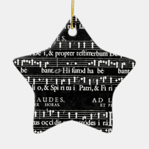grunge music notes ceramic tree decoration