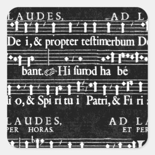 grunge music notes square sticker