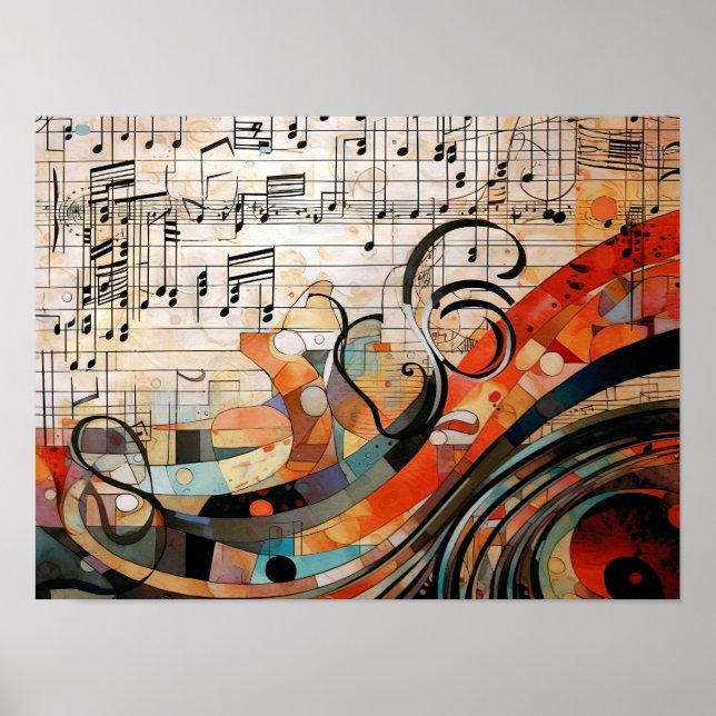 Grunge music score poster (Front)