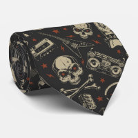 Grunge music skull crossbones pattern