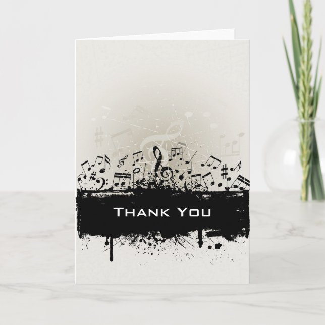 Grunge Music Thank You Card (Front)