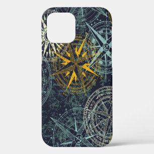 Grunge nautical rose wind compass vintage vintage iPhone 12 case