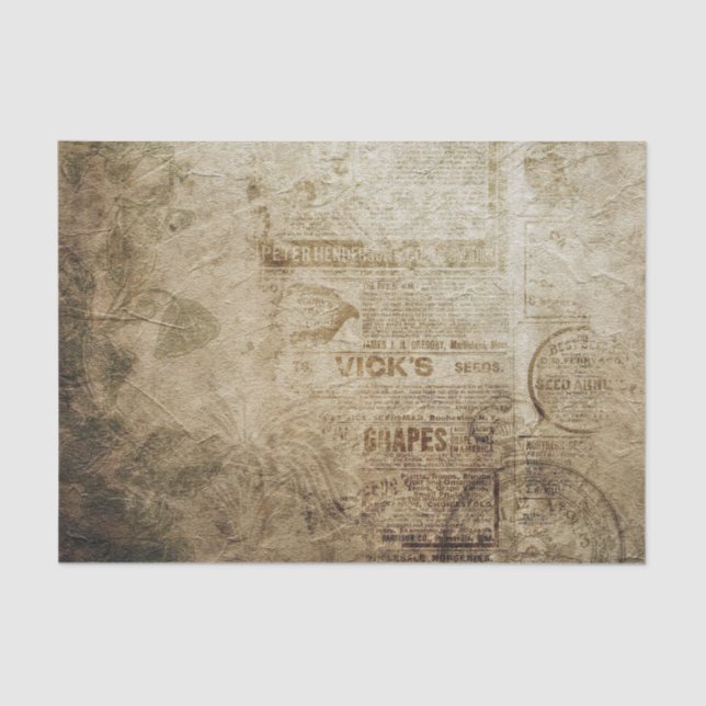 Grunge Newspaper Tissue Paper (Front)