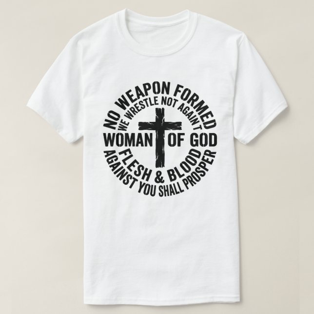 Grunge No Weapon Formed Cross T-Shirt (Design Front)