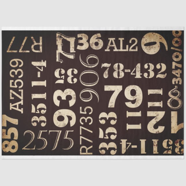Grunge Numbers Furniture Decoupage Paper (Front)