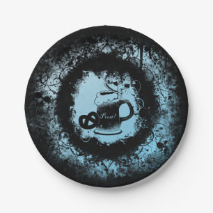 Grunge Oktoberfest Beer Stein Paper Plate