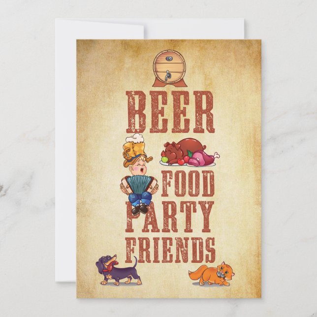 Grunge Oktoberfest German Party Invitation (Front)