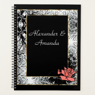 Grunge oldish retro vintage rose coral flowers flo planner