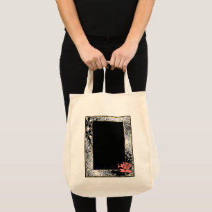Grunge oldish retro vintage rose coral flowers flo tote bag