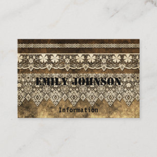 Grunge oldish vintage lace retro ornamental design business card