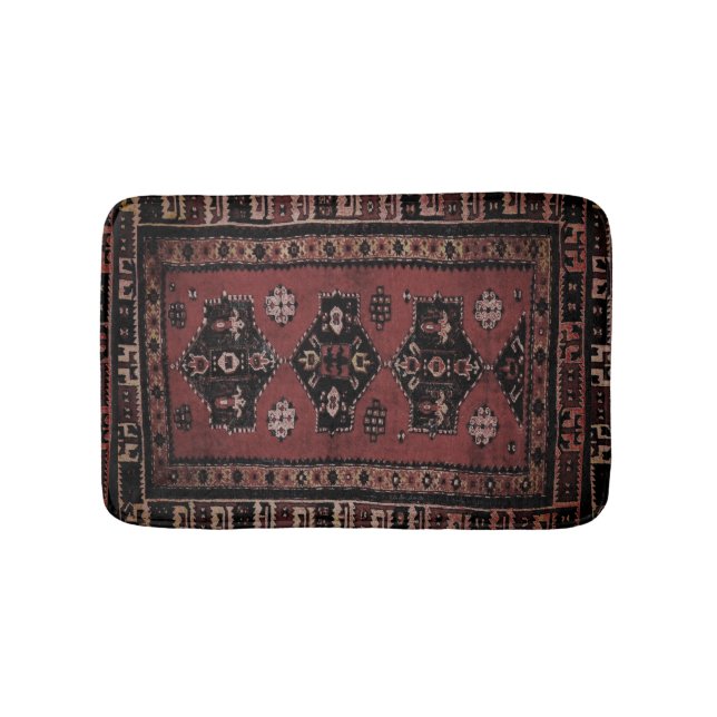 Grunge oriental tribal pattern bath mat (Front)