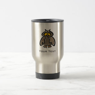 Grunge Owl Travel Mug
