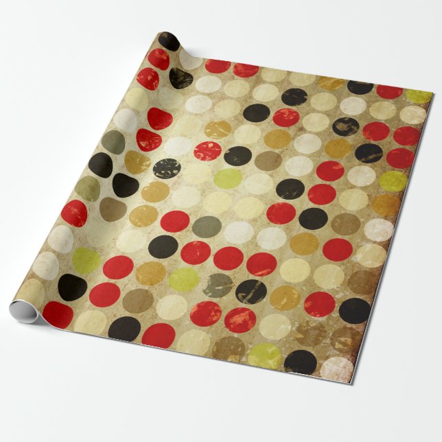 grunge paper background with colored circles patte (Unrolled)