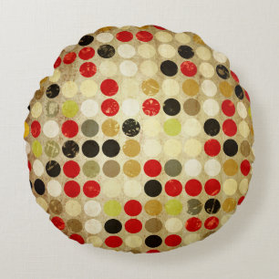 grunge paper background with colored circles patte round cushion